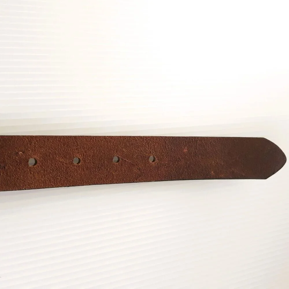 Fabio Corti Brown Leather Tooled Belt Medium Made in Italy